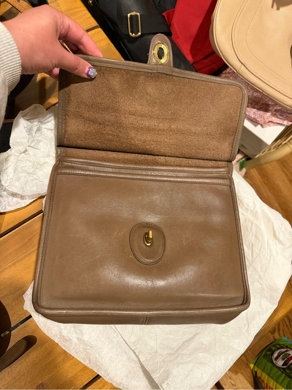 Coach Vintage Taupe Leather Willis Bag #9927 - Picture 11 of 16